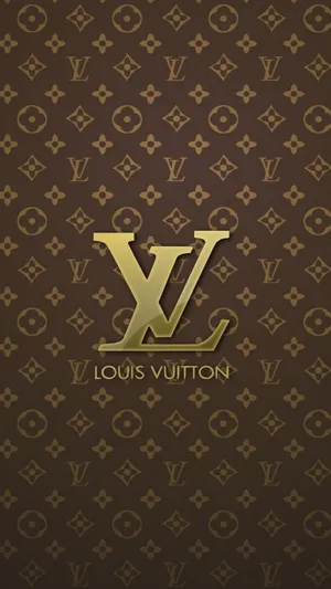 Golden Brown Louis Vuitton Phone Wallpaper