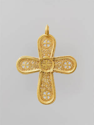Golden Cross Pendant Symbolizing Christianity Wallpaper
