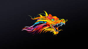 Golden Dragon Colorful Head Wallpaper
