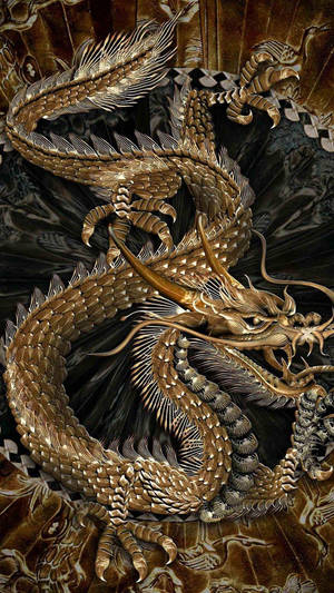 Golden Dragon For Iphone Screens Wallpaper
