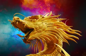 Golden Dragon Galaxy Wallpaper