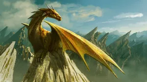 Golden Dragon Sharp Eyes Wallpaper