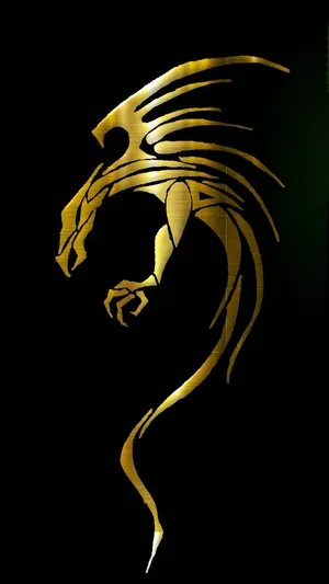 Golden Dragon Winged Symbol Wallpaper