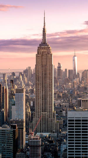 Golden Empire State Building In Nyc Wallpaper