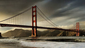 Golden Gate Bridge Bay Dark Storm Clouds Wallpaper