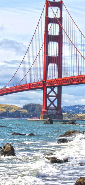 Golden Gate Bridge Crashing Waves Wallpaper