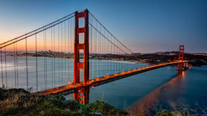 Golden Gate Bridge Orange-tinged Sky Wallpaper