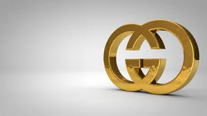 Golden Gucci Logo Wallpaper