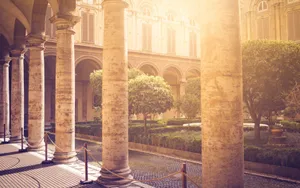 Golden Hours Doria Pamphilj Gallery Column Pillars Wallpaper