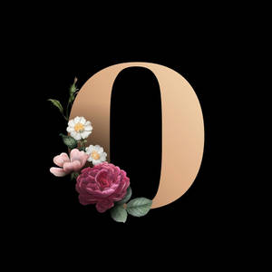 Golden Letter O With Flowers Wallpaper