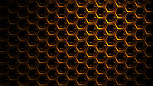Golden Metal Mesh Hexagon Wallpaper