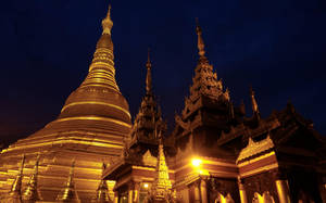 Golden Pagodas In Burma Wallpaper