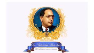 Golden Portrait Of Ambedkar 4k Wallpaper