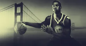 Golden State Warrior Basketball Playerand Bridge Wallpaper