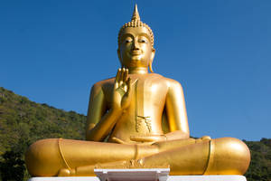 Golden Statue Buddha Hd Wallpaper