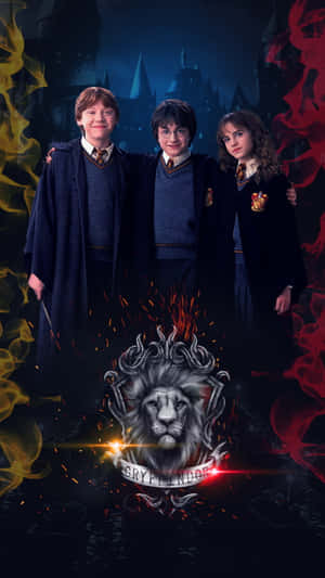 Golden Trio Children Gryffindor Wallpaper