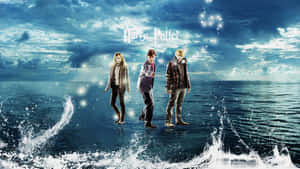 Golden Trio Standing On Water Wallpaper