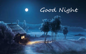 Good Night Blue House Wallpaper