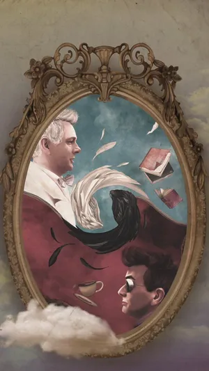 Good Omens Yin-yang Mirror Wallpaper