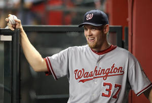 Goofy Photo Of Baseball Pitcher Stephen Strasburg Wallpaper