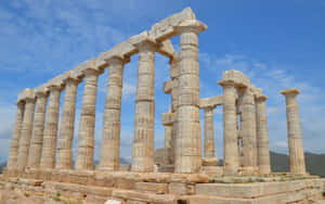 Gorgeous Stone Ruins In Sounion Wallpaper