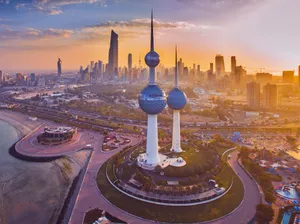 Gorgeous Sunset Over Kuwait Towers Wallpaper