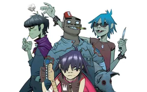 Gorillaz White Background Wallpaper