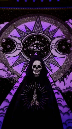 Goth Aesthetic Skeleton Tarot Card Wallpaper