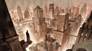 Gotham City Sepia Colour Wallpaper