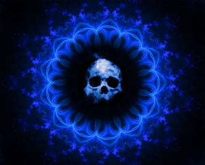 Gothic Blue Skull Wallpaper