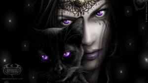 Gothic Purple Eyes Wallpaper