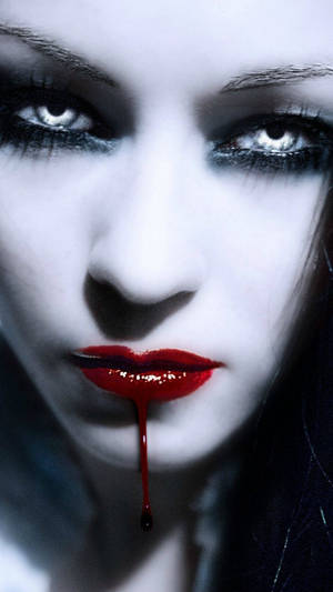 Gothic Vampire Girl Close-up Wallpaper