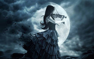 Gothic Violinist Art Wallpaper