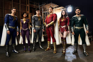 Grace Fulton With Shazam! Cast Wallpaper