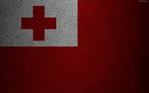 Grainy Tonga Flag Wallpaper