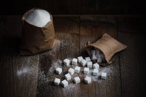 Granulated Sugar And Cubes Wallpaper