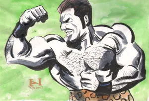 Graphic Art Man Flex Biceps Wallpaper