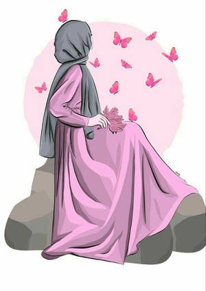 Graphic Art Woman With Draping Cadar Wallpaper