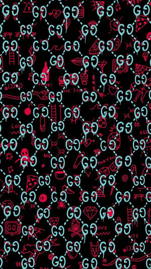 Graphic Gucci Designer Logo Pattern Wallpaper