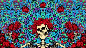 Grateful Dead Skeleton With Roses Wallpaper