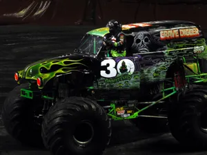 Grave Digger Monster Truck With Driver Wallpaper