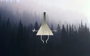 Gravity Falls Cipher Silhouette Art Wallpaper