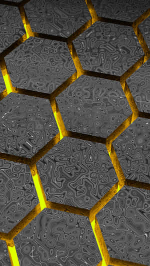 Gray And Yellow 3d Hexagon Wallpaper