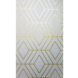 Gray And Yellow Diamond Geometric Wallpaper