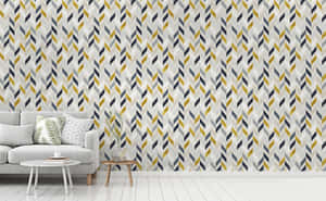 Gray And Yellow Geometric Globe Wallpaper