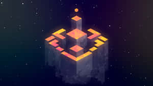 Gray And Yellow Minecraft Space Wallpaper