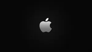 Gray Apple Logo Black Mac Wallpaper