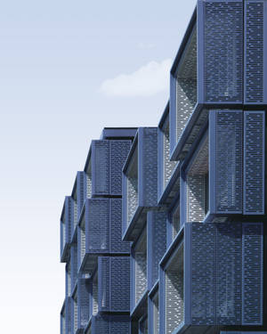 Gray Cubes Futuristic City Wallpaper
