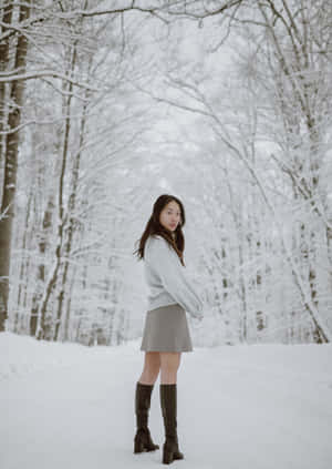 Gray Miniskirt In Winter Wallpaper