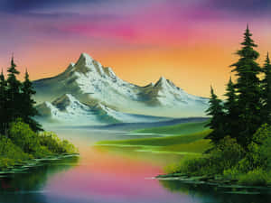Gray Mountain 4k Painting Wallpaper